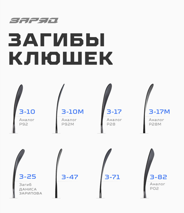 Загибы хоккейных клюшек «ЗаряД»